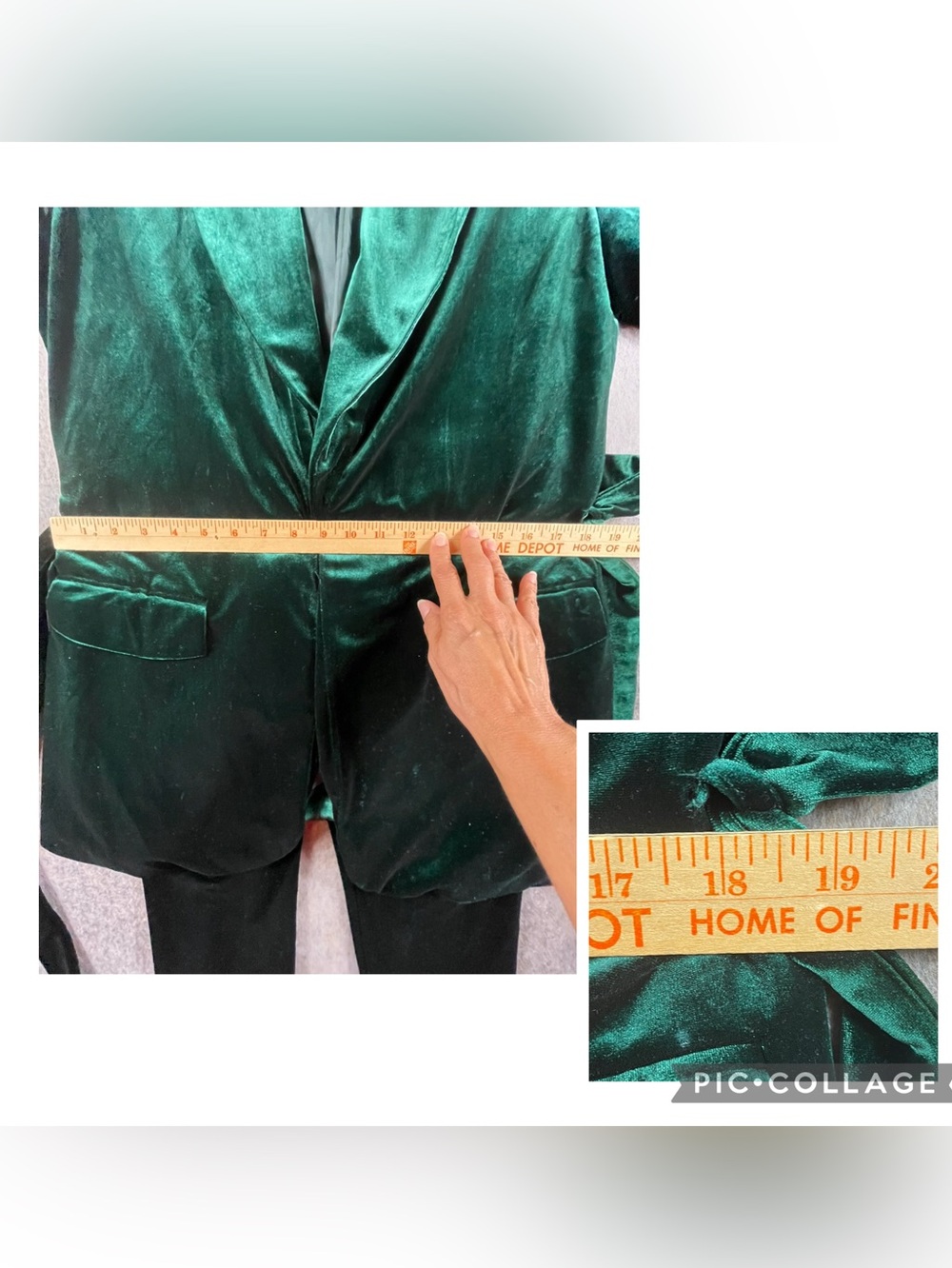 INC Int'l Concepts Emerald Velvet Chic Elegant Holiday Fun Wrap Blazer Pant Set - Picture 12 of 16